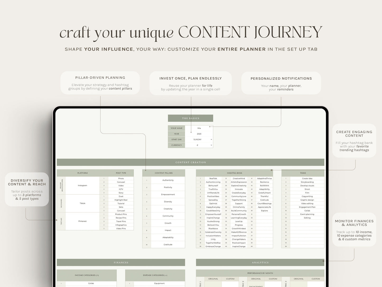 Ultimate Social Media Planner and Calendar (Google Sheets)