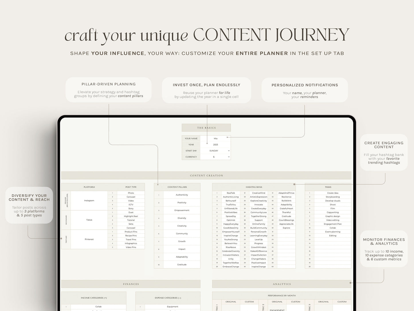 Ultimate Social Media Planner and Calendar (Google Sheets)